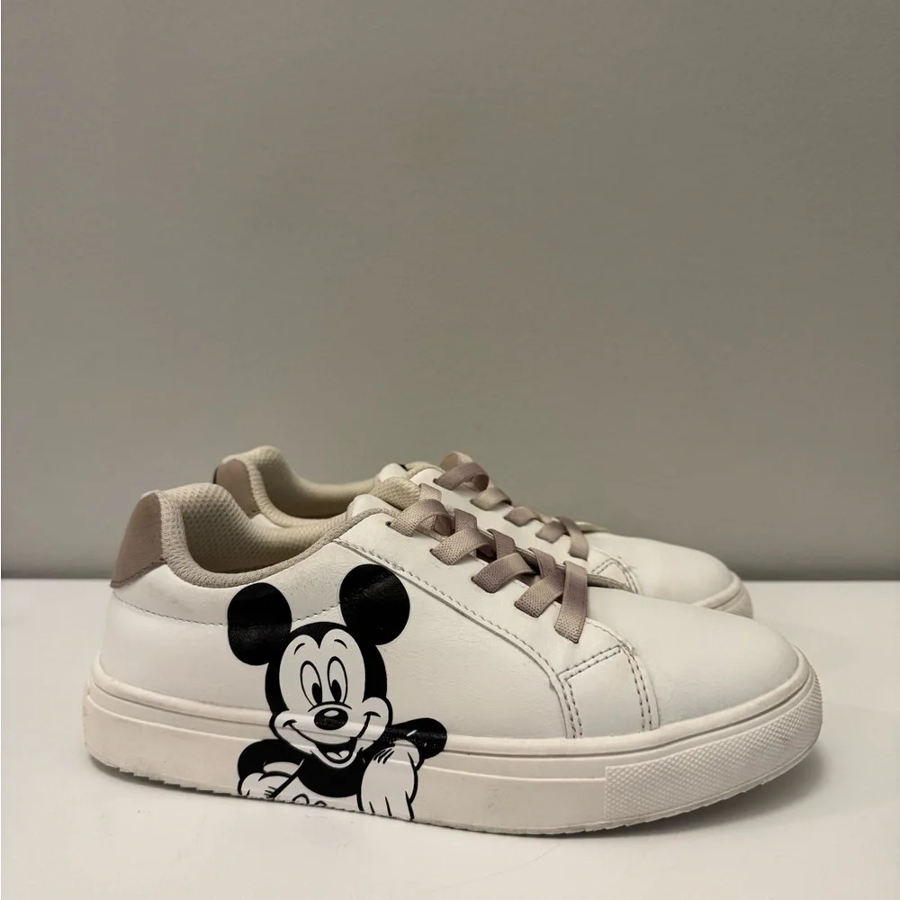 Disney Mickey Mouse Kids White & Beige Sneakers